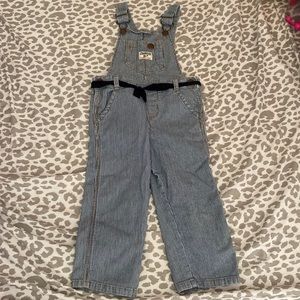 Oshkosh seersucker striped overalls